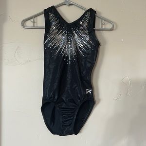 Gk black and sparkly gymnastics leotard